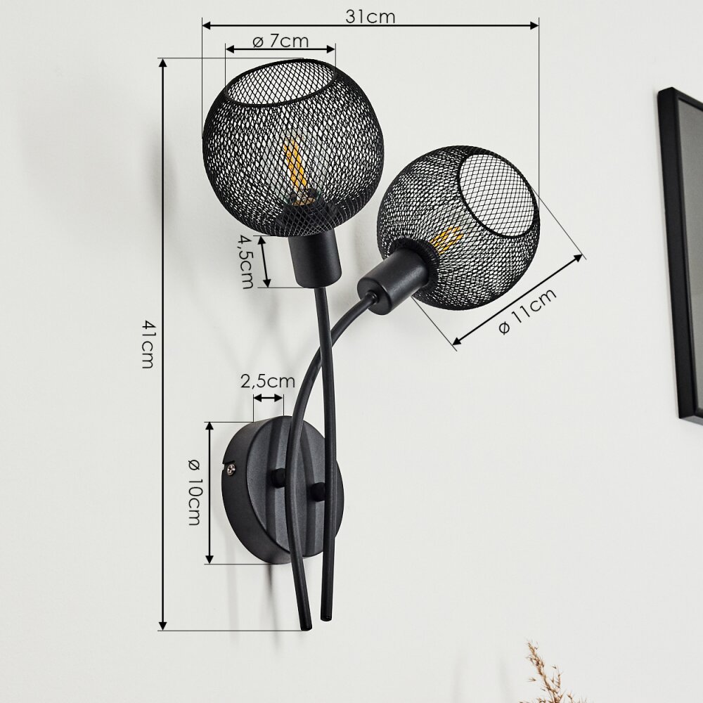 Tambo Applique Nero, 2-Luci