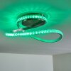 Saginaw Plafoniera LED Nichel opaco, 1-Luce, Telecomando, Cambia colore