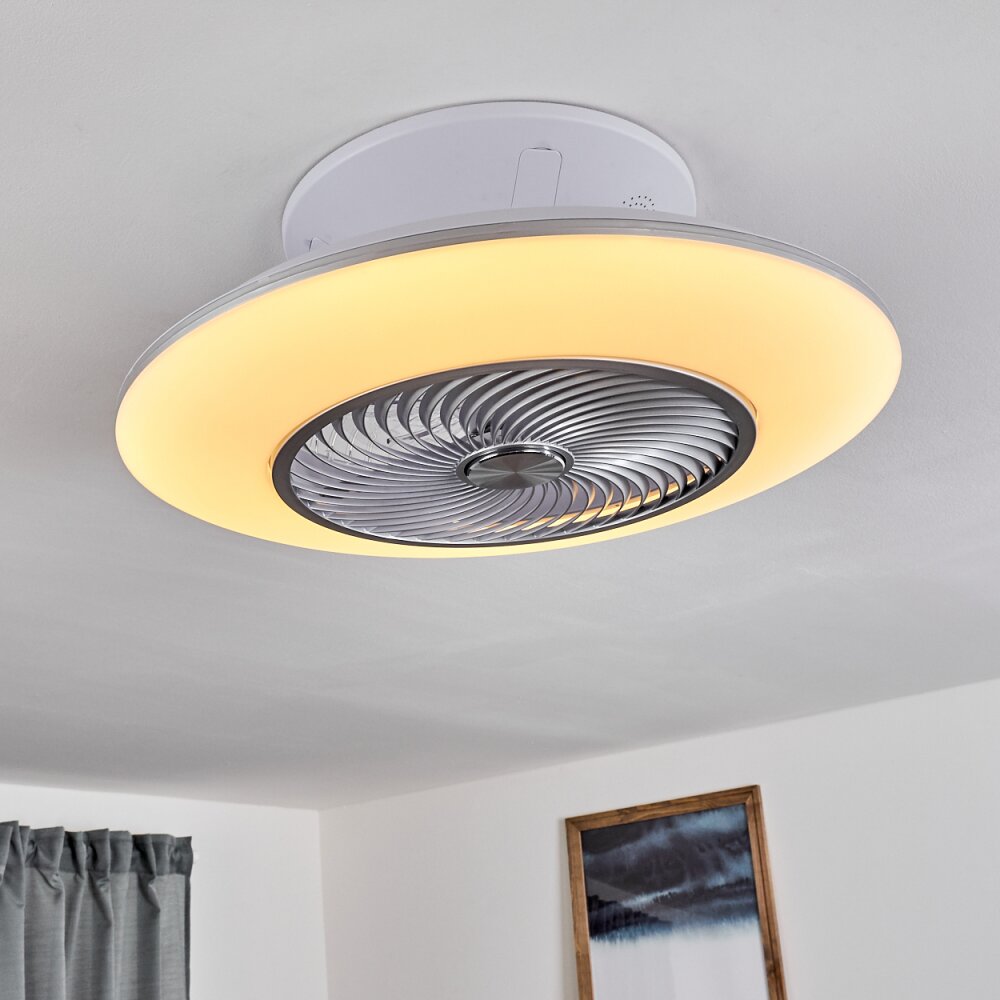 Nagoya ventilatore da soffitto LED Bianco, 1-Luce, Telecomando