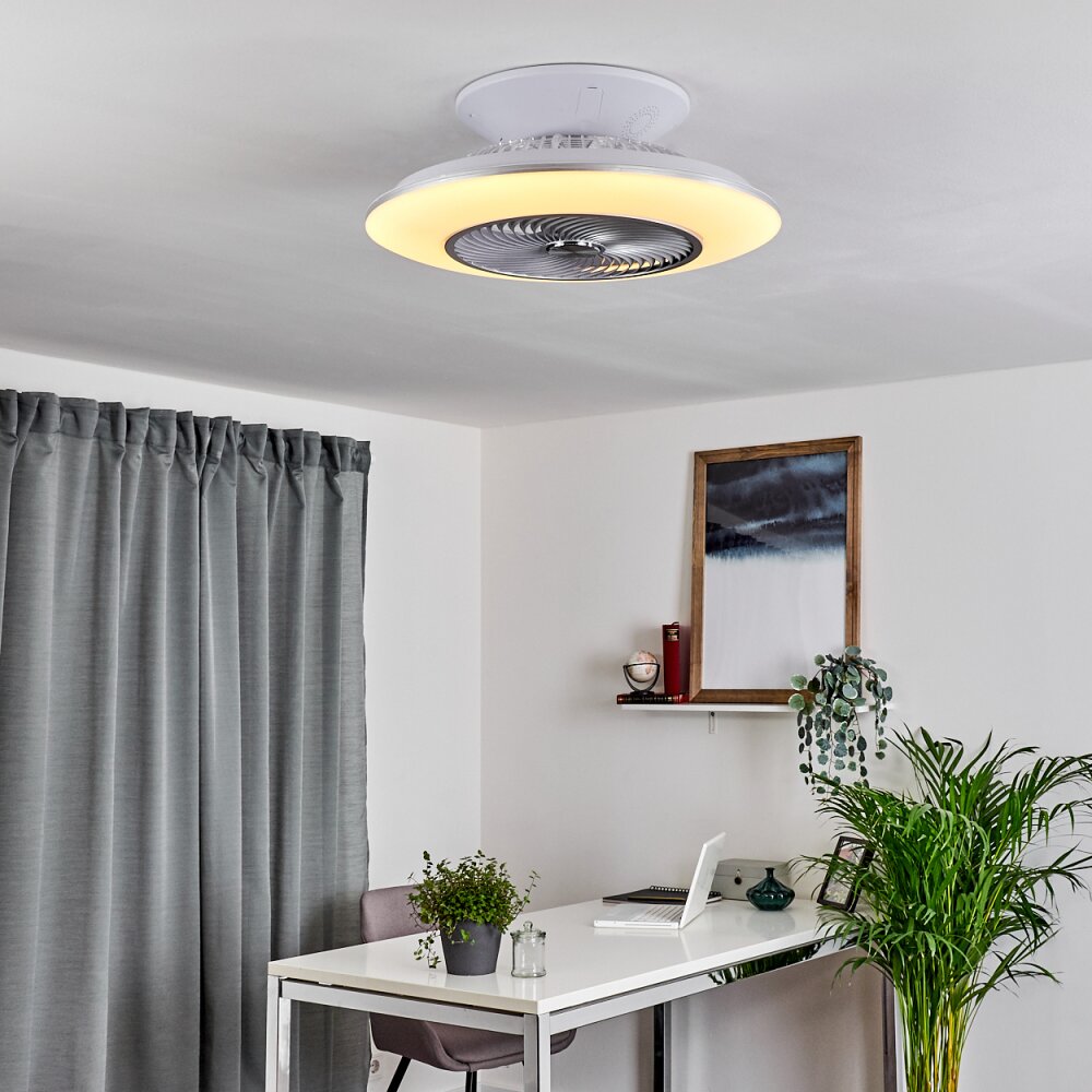 Nagoya ventilatore da soffitto LED Bianco, 1-Luce, Telecomando