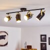 Rialey Plafoniera Ottone, Nero, 4-Luci