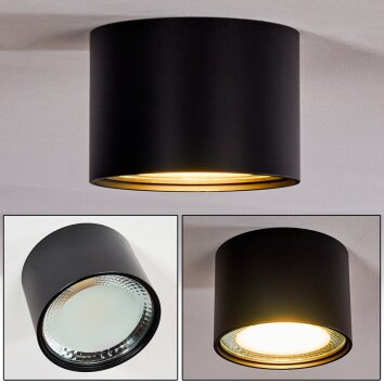 Kristallo Plafoniera LED Nero, 1-Luce