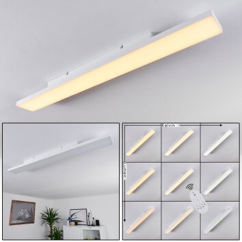 Buenaventura Plafoniera LED Bianco, 1-Luce, Telecomando