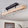 Rodeche Plafoniera LED Legno chiaro, Nero, 1-Luce