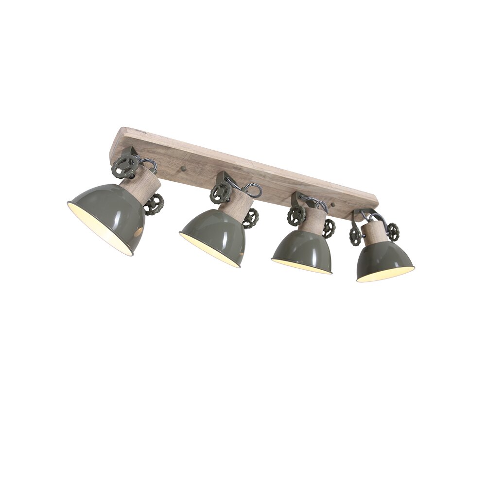 Steinhauer Gearwood Faretto da soffitto Verde, Legno scuro, 4-Luci main product photo