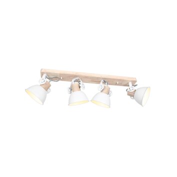 Steinhauer Gearwood Faretto da soffitto Legno scuro, Bianco, 4-Luci