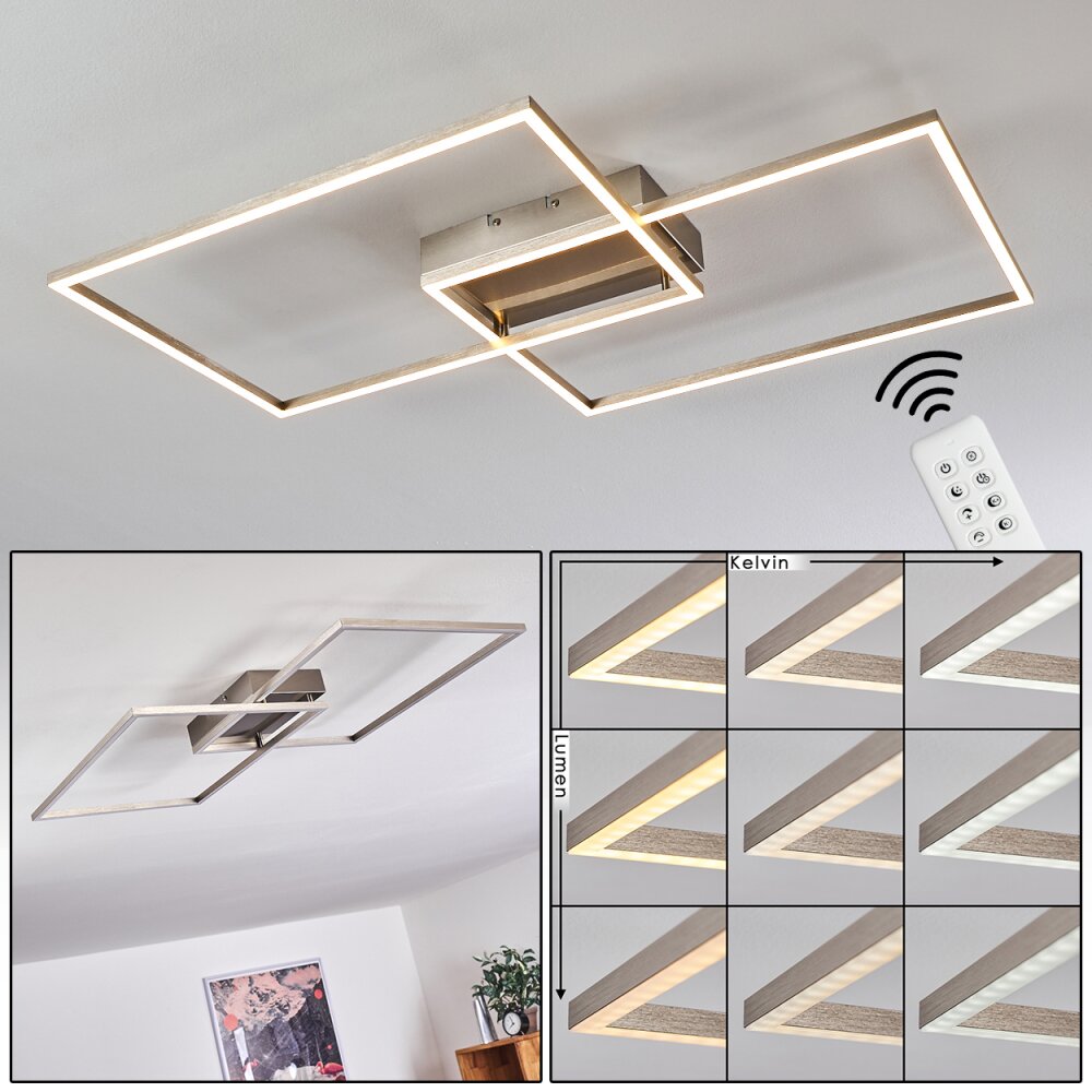 Cheka Plafoniera LED Nichel opaco, 2-Luci, Telecomando main product photo