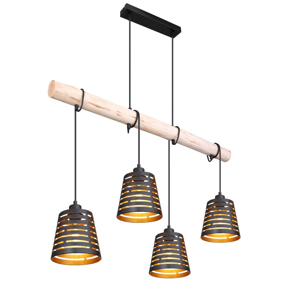 Globo ABLONA Lampadario a sospensione Nero, 4-Luci main product photo