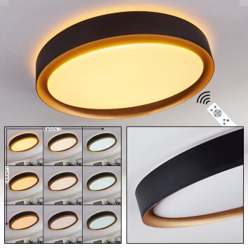 Beade Plafoniera LED Oro, Nero, 1-Luce, Telecomando