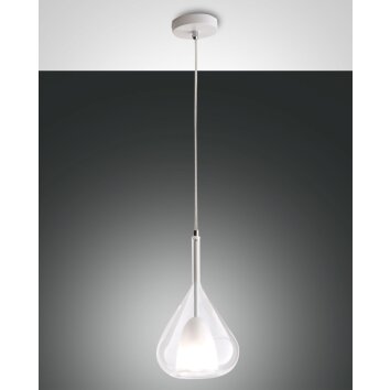 Fabas Luce Lila Lampada a Sospensione Bianco, 1-Luce