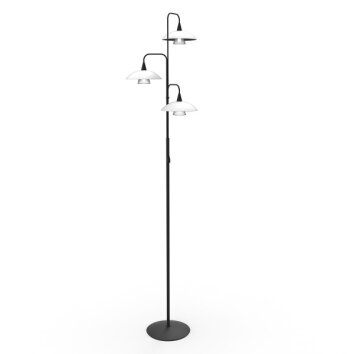 Steinhauer Tallerken Lampada da terra LED Nero, 3-Luci