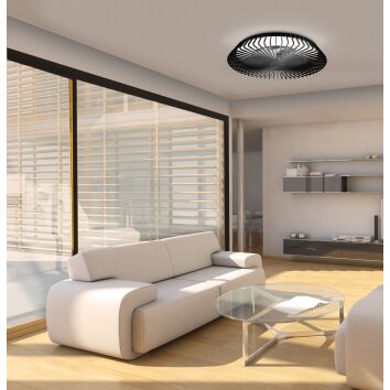 Mantra HIMALAYA ventilatore da soffitto LED Nero, 1-Luce, Telecomando