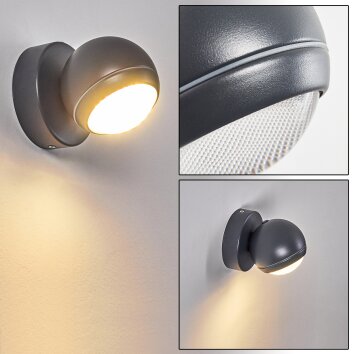 Kapowai Applique da esterno LED Antracite, 1-Luce