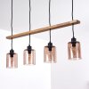 Ethelton Lampada a Sospensione Legno scuro, Nero, 4-Luci