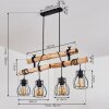 Gondo Lampadario a sospensione Legno scuro, Nero, 4-Luci
