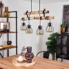 Gondo Lampadario a sospensione Legno scuro, Nero, 4-Luci