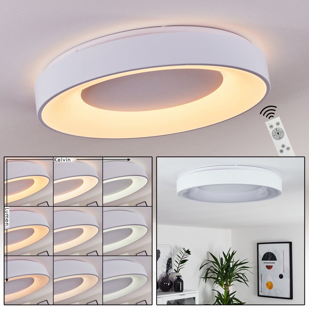 Casina Plafoniera LED Bianco, 1-Luce, Telecomando main product photo
