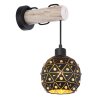 Globo JODIE Applique Legno chiaro, Nero, 1-Luce