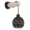 Globo JODIE Applique Legno chiaro, Nero, 1-Luce