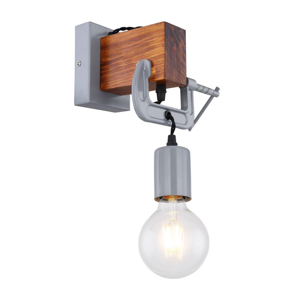 Globo LUDI Applique Grigio, Legno scuro, 1-Luce main product photo