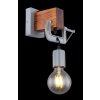 Globo LUDI Applique Grigio, Legno scuro, 1-Luce