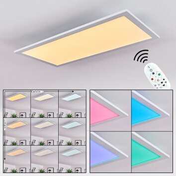 Gallitos Plafoniera LED Bianco, 1-Luce, Telecomando, Cambia colore