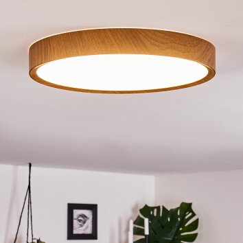 Nexo Plafoniera LED Aspetto del legno, Bianco, 1-Luce