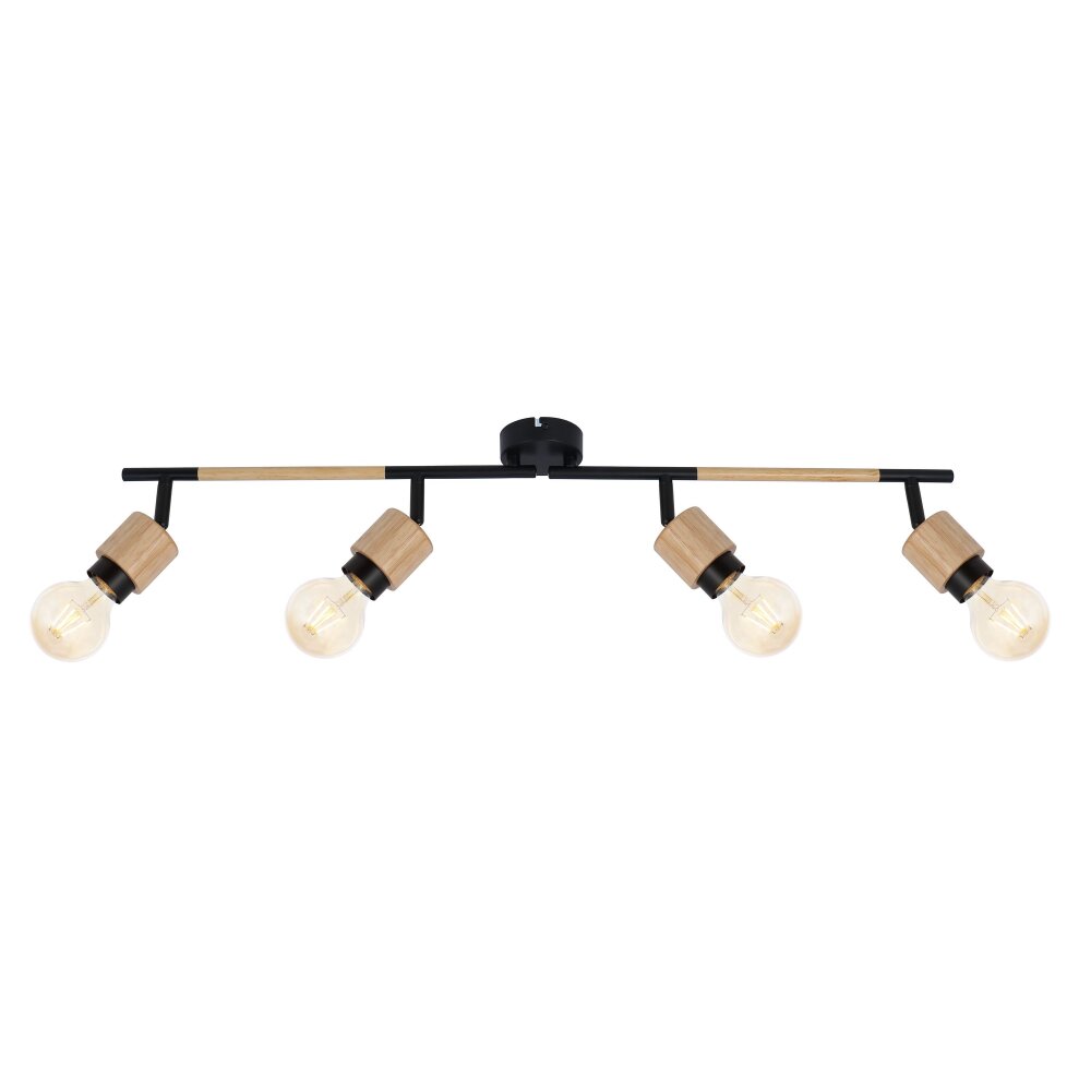 Globo JORNA faretto Legno chiaro, Nero, 4-Luci main product photo