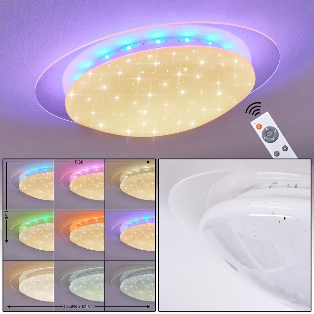 Cure Plafoniera LED Bianco, 1-Luce, Telecomando, Cambia colore main product photo
