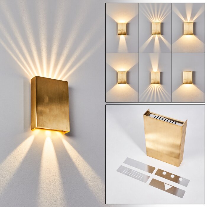 Benin Applique LED Ottone, 2-Luci
