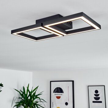 Cavareno Plafoniera LED Nero, 1-Luce