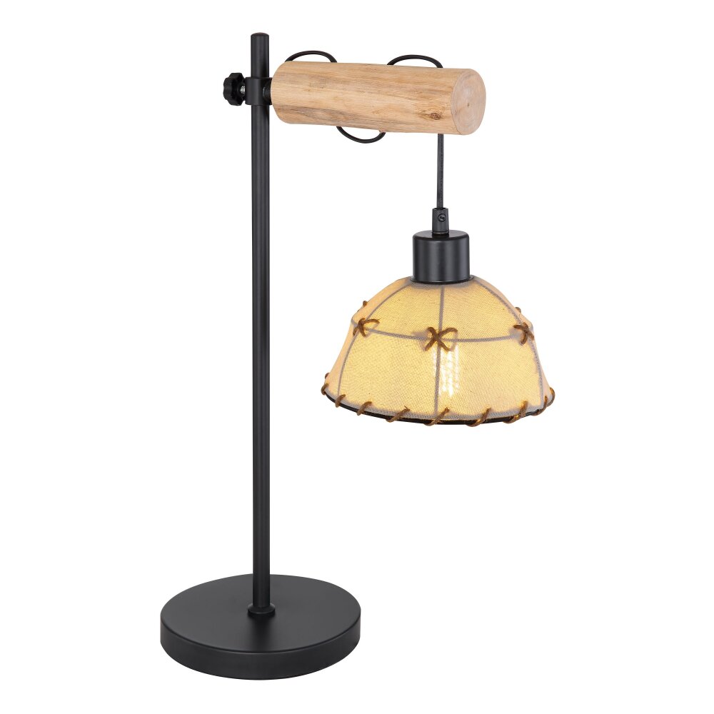 Globo REX Lampada da tavolo Legno chiaro, Nero, 1-Luce main product photo