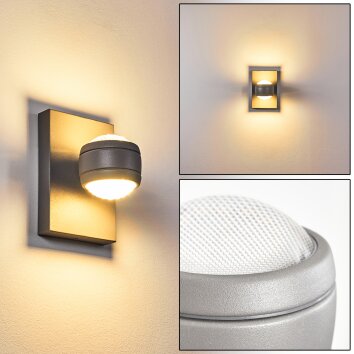 Arsego Applique da esterno LED Grigio, 2-Luci