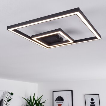 Cavareno Plafoniera LED Nero, 1-Luce