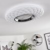 Roseto Plafoniera LED Cromo, Trasparente, chiaro, Bianco, 1-Luce, Telecomando