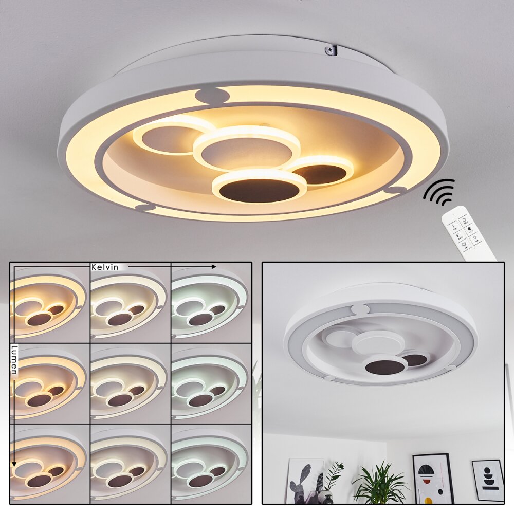 Fitili Plafoniera LED Bianco, 1-Luce, Telecomando main product photo