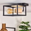 Salla Plafoniera Legno chiaro, Nero, 1-Luce