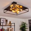 Salla Plafoniera Legno chiaro, Nero, 5-Luci