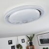 Laganadi Plafoniera LED Cromo, 1-Luce, Telecomando, Cambia colore