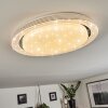 Laganadi Plafoniera LED Cromo, 1-Luce, Telecomando, Cambia colore