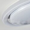 Laganadi Plafoniera LED Cromo, 1-Luce, Telecomando, Cambia colore