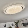 Laganadi Plafoniera LED Cromo, 1-Luce, Telecomando, Cambia colore