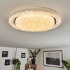 Laganadi Plafoniera LED Cromo, 1-Luce, Telecomando, Cambia colore