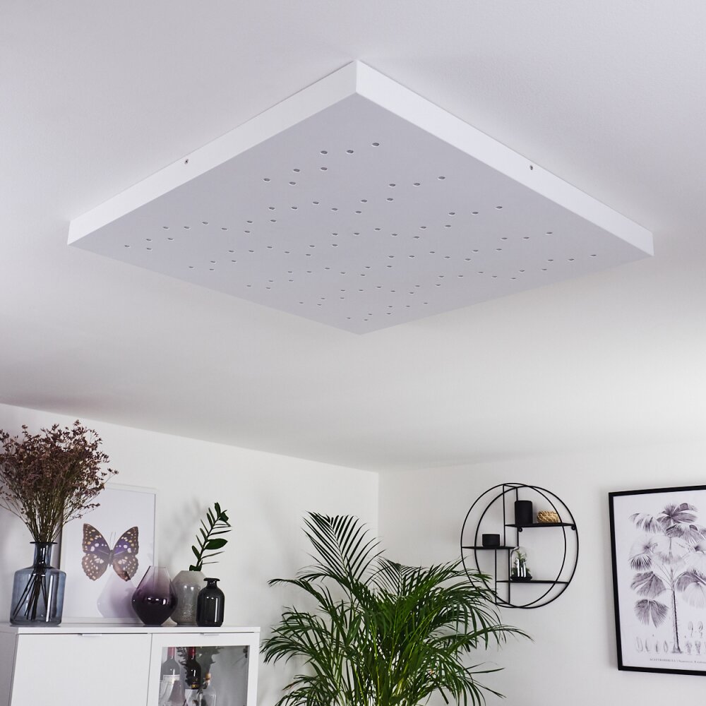 Cetara Plafoniera LED Grigio, 1-Luce, Telecomando, Cambia colore