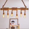 Menamini Lampadario a sospensione Antracite, Marrone, Legno scuro, 6-Luci