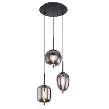 Lampadario a sospensione Globo BLACKY Nero, 3-Luci