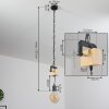 Hautahi Lampadario a sospensione Legno scuro, Nero, 1-Luce