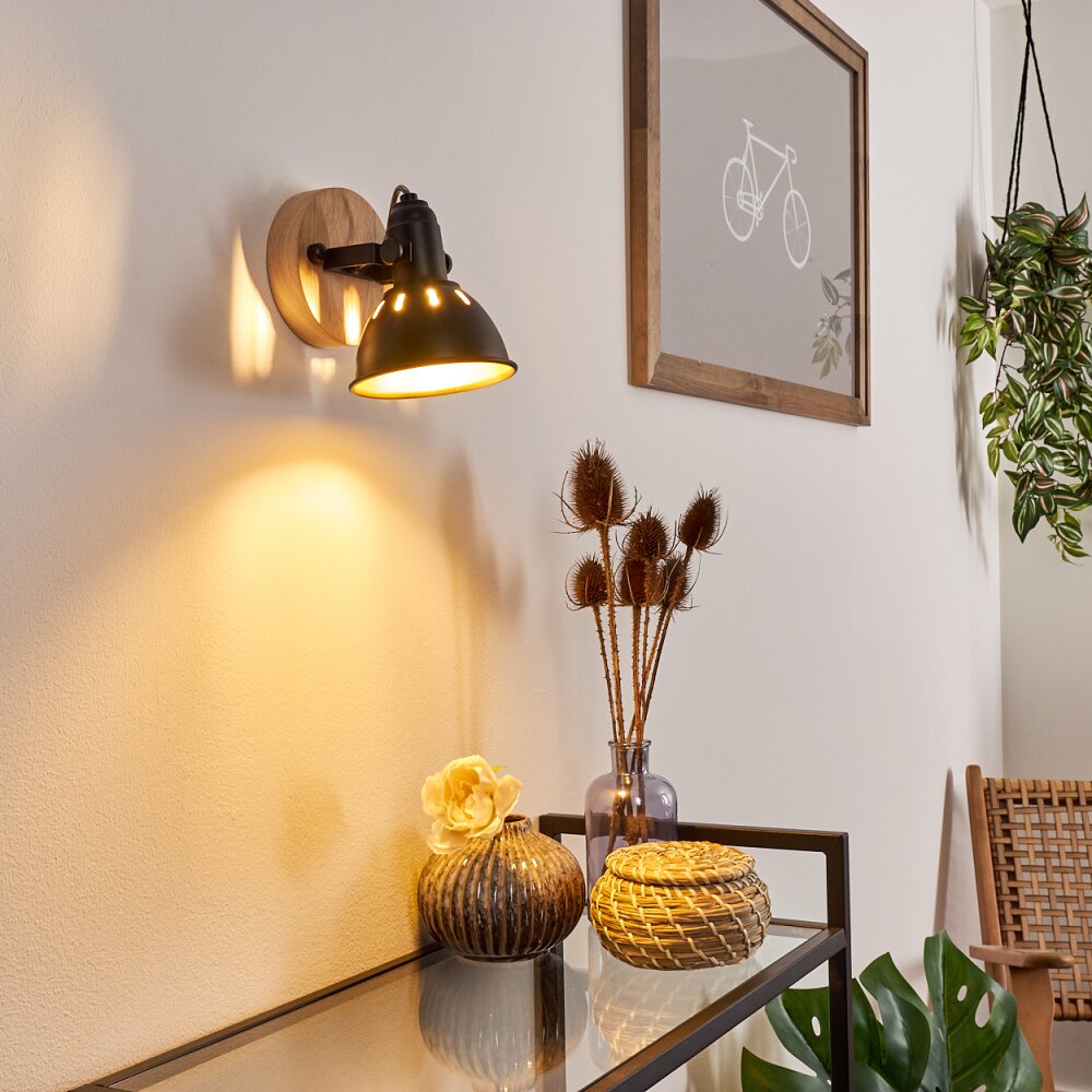 Tina Applique Legno scuro, Nero, 1-Luce main product photo