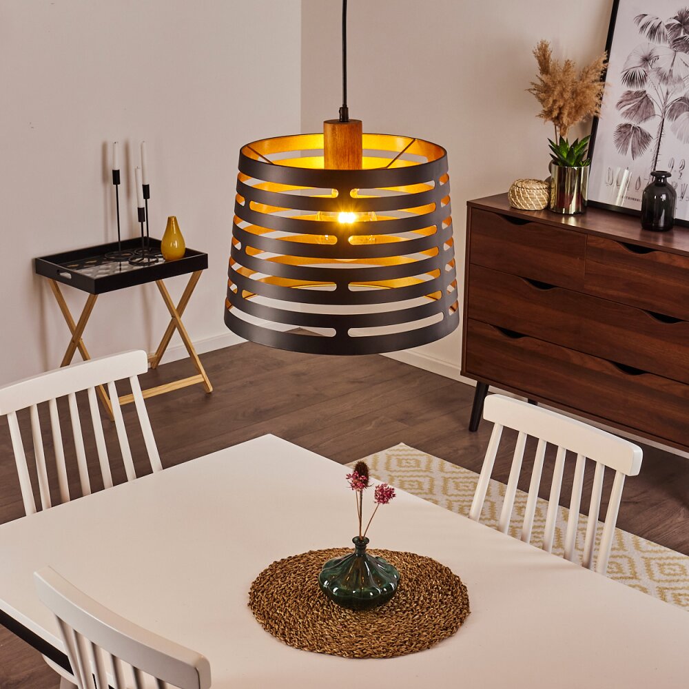 Strathmore Lampadario a sospensione Legno scuro, Nero, 1-Luce main product photo