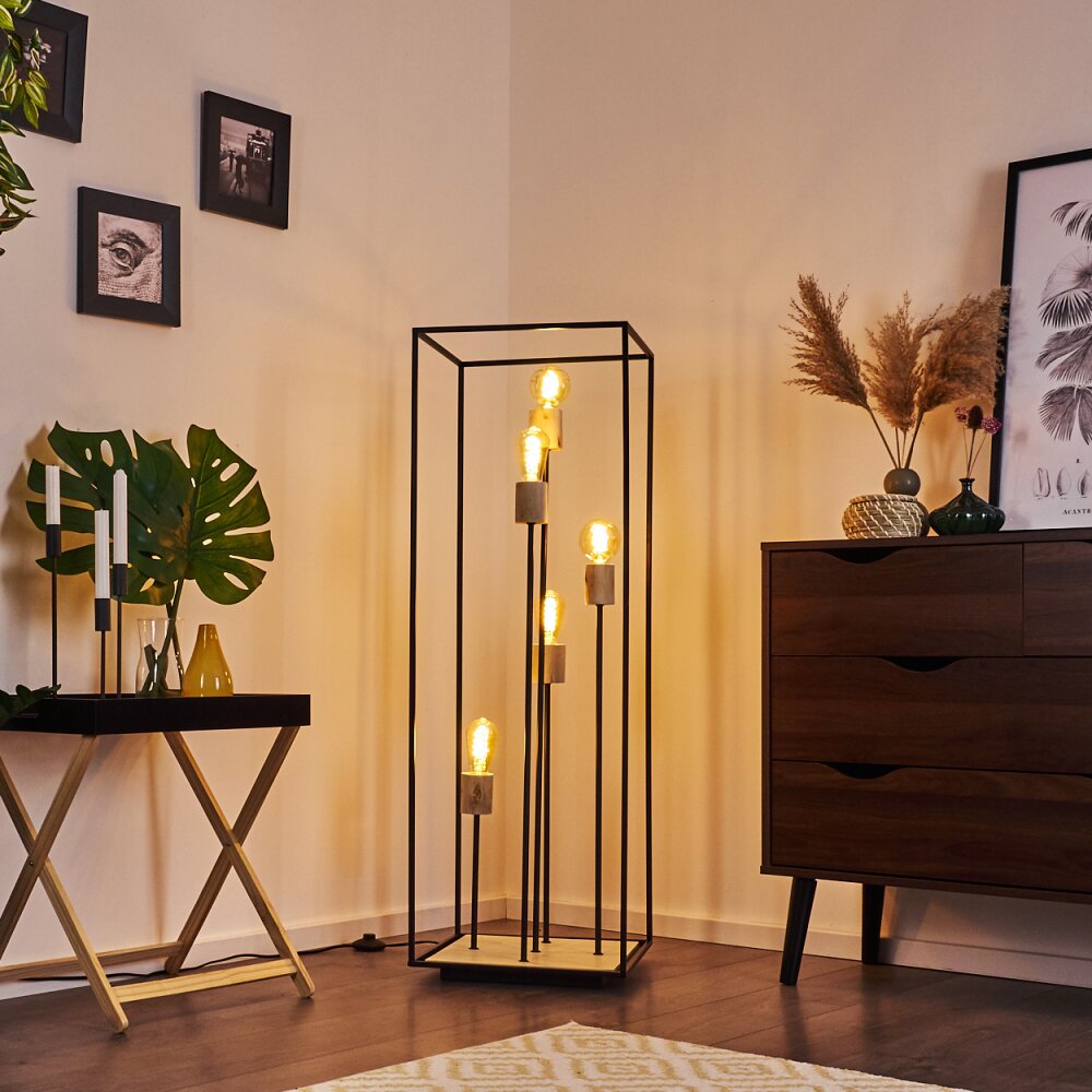 Salla Lampada da terra Legno scuro, Nero, 5-Luci main product photo